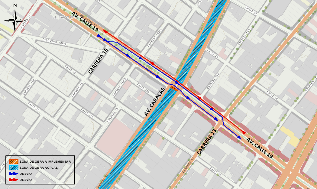 Metro Bogotá cierre dos carriles avenida calle 19 con avenida Caracas 