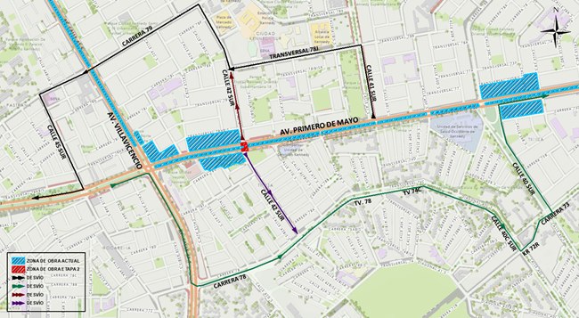 Cierre av Primero de Mayo entre av Villavicencio calle 42 sur Bogotá