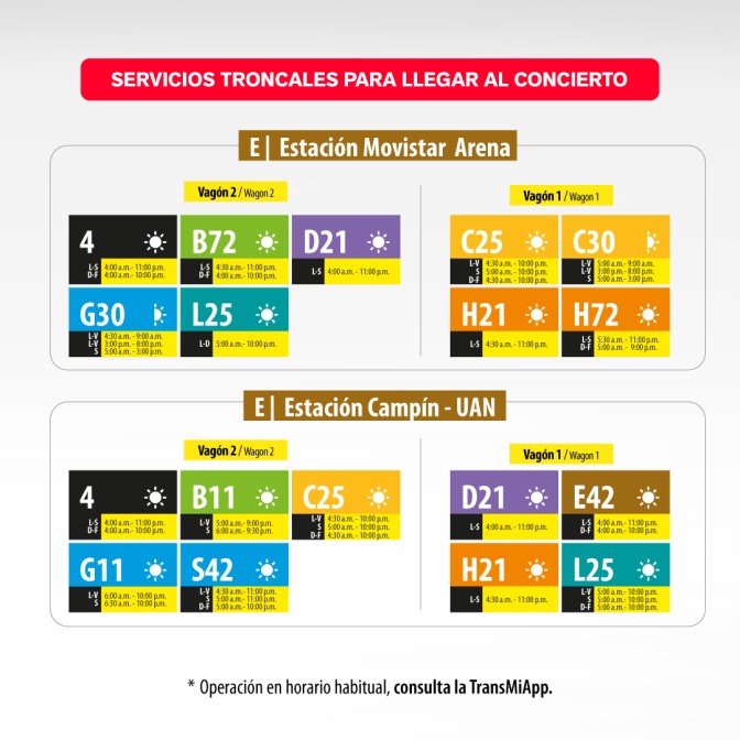 Rutas TransMilenio llegar y salir conciertos de BTS El Campín Bogotá