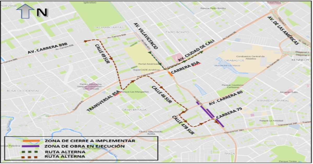 Obras del Metro: cierres y vías alternas en la Avenida Villavicencio