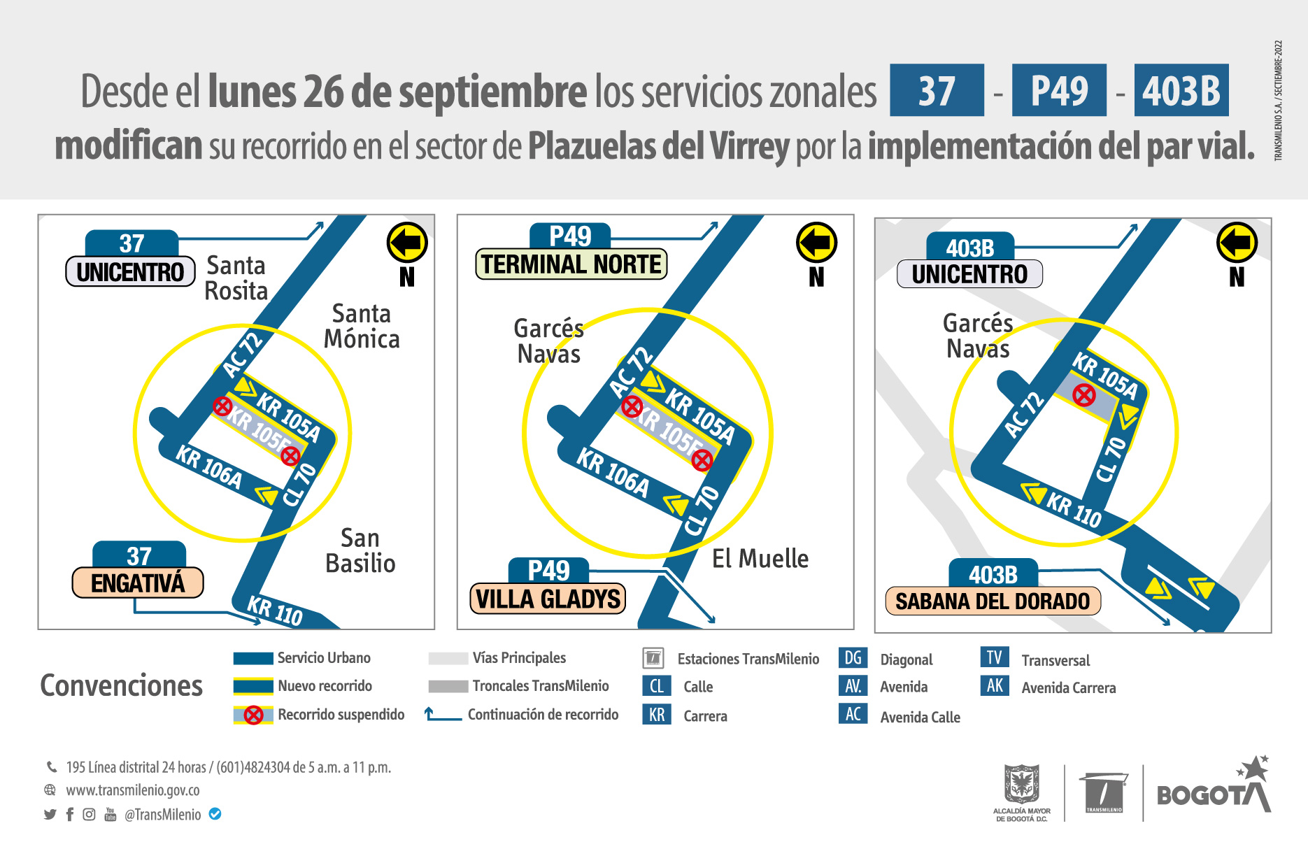 Rutas zonales ajustan su trazado por Par Vial de Plazuelas del Virrey 