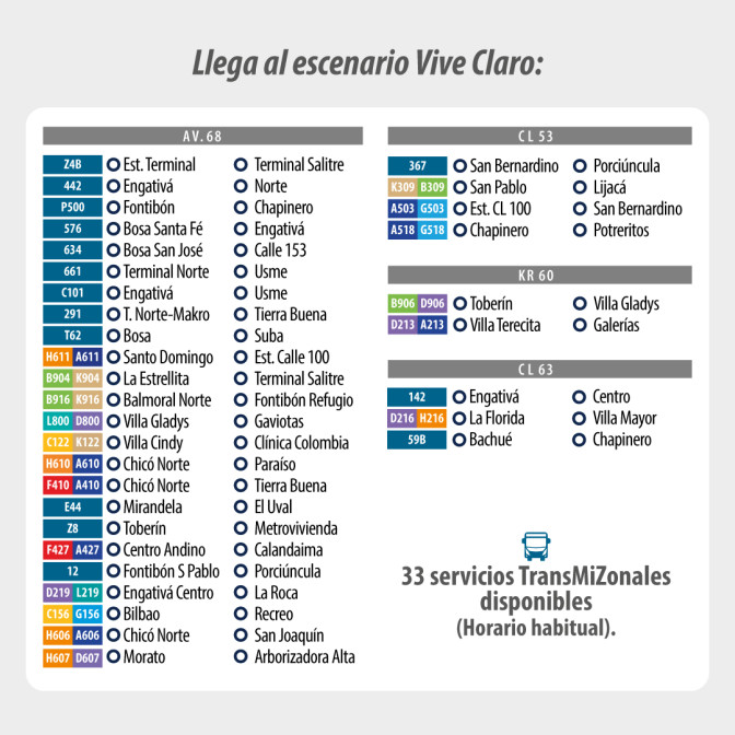 TransMilenio para llegar o salir concierto de Ed Sheeran en Bogotá