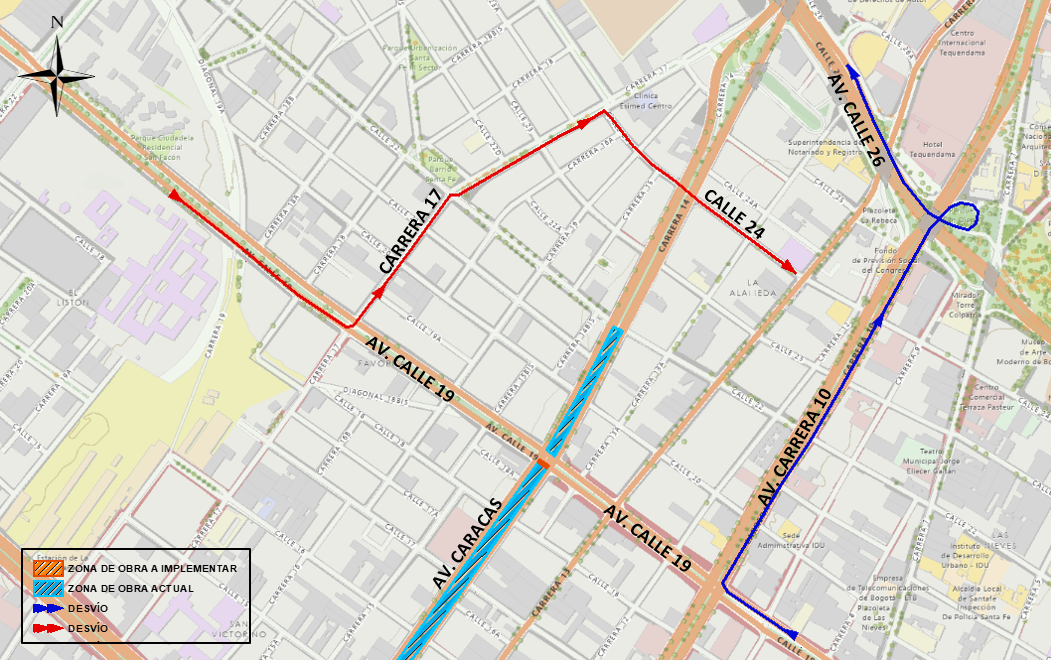 Metro Bogotá cierre dos carriles avenida calle 19 con avenida Caracas 