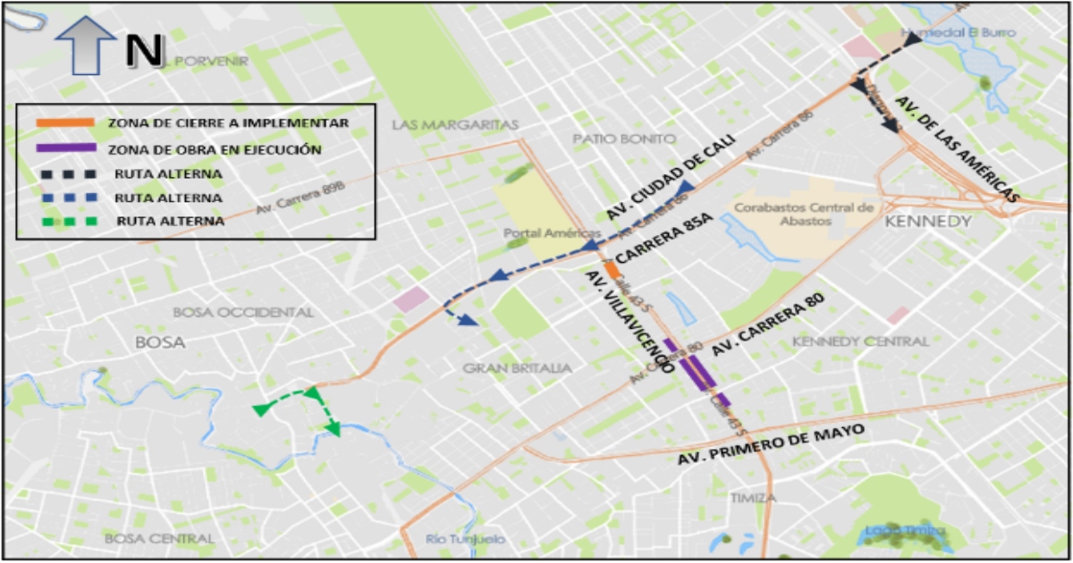 Obras del Metro: cierres y vías alternas en la Avenida Villavicencio
