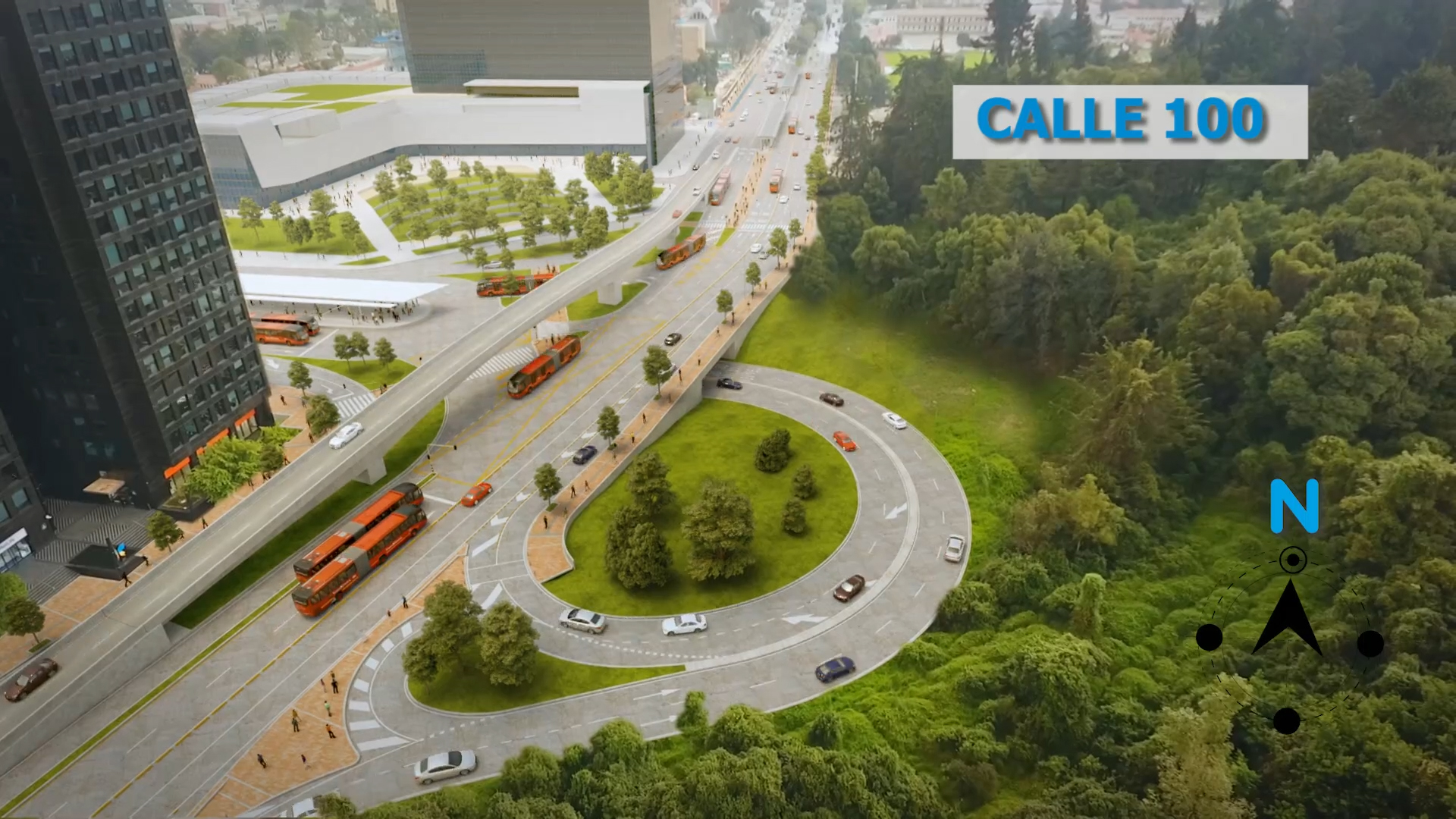 calle 100 Transmilenio por carrera séptima 
