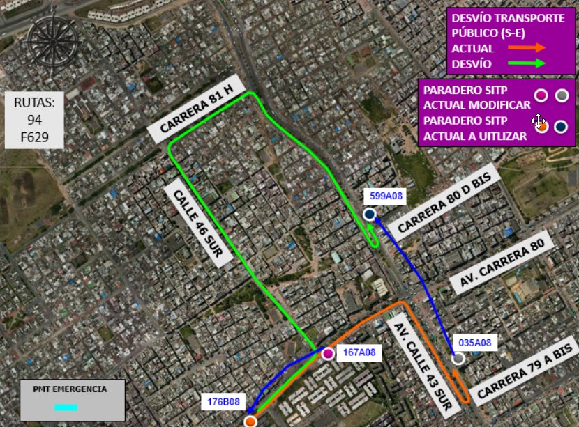 Cierre de calzadas de avenida Villavicencio entre carreras 79 y 80