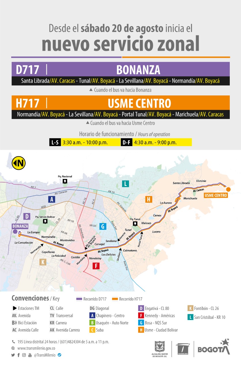 Movilidad: entran en operación nuevas rutas zonales de TransMilenio