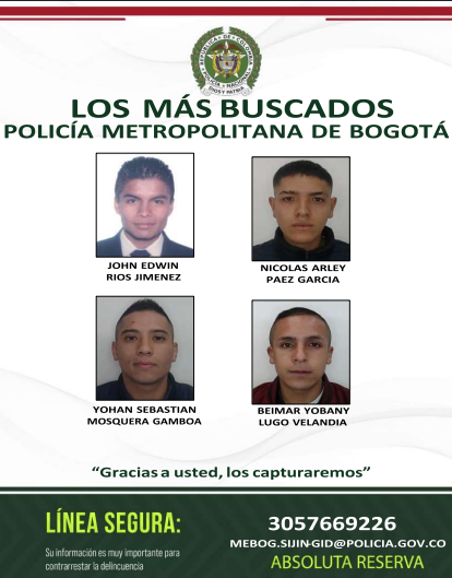 Cartel de los cuatro más buscados