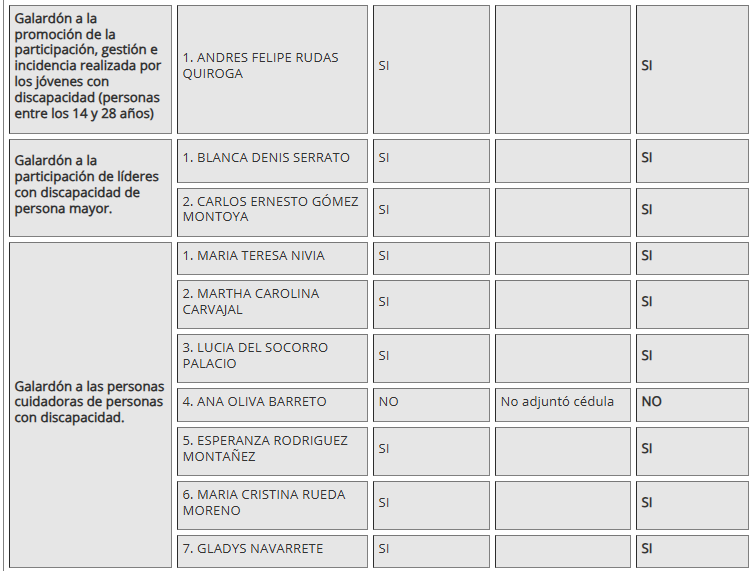 Cuadro dos discapacidad