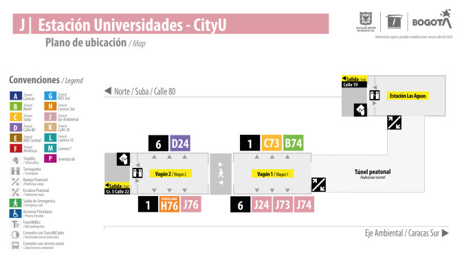 Redistribución paradas en Estación Universidades - CityU Bogotá 