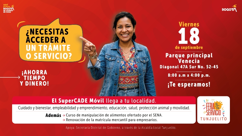 El 18 de septiembre llegan servicios del SuperCADE Móvil a Tunjuelito