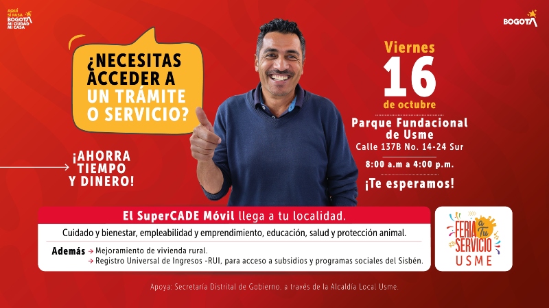 Este 16 de octubre llega el SuperCADE Móvil a la localidad de Usme