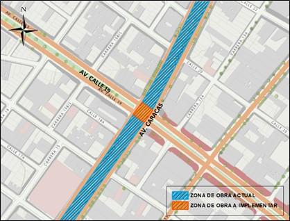 Cierre total en la avenida calle 19 con avenida Caracas Bogotá