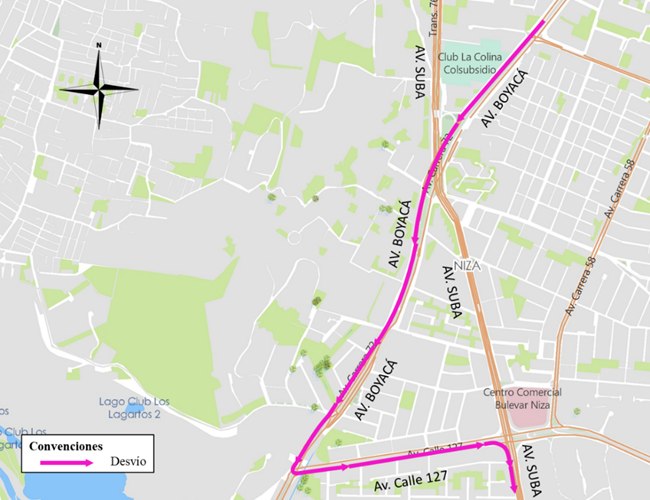 Cierre por carriles puente de la av. suba con av Boyacá en Bogotá 