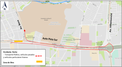 Cierre autopista Sur entre la carrera 76A y avenida Bosa en Bogotá