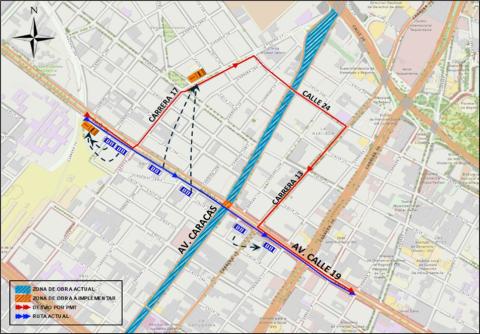 Cierre total en la avenida calle 19 con avenida Caracas Bogotá