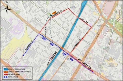 Cierre total en la avenida calle 19 con avenida Caracas Bogotá