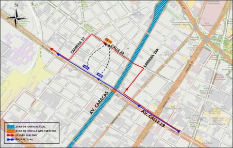 Cierre total en la avenida calle 19 con avenida Caracas Bogotá