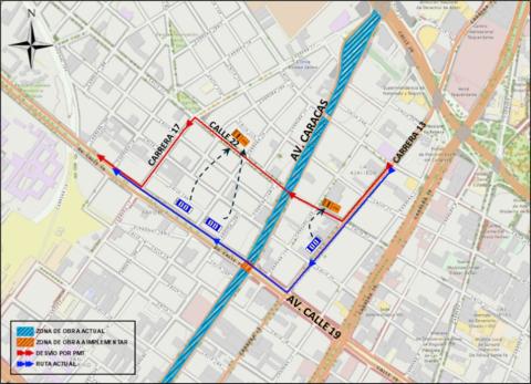 Cierre total en la avenida calle 19 con avenida Caracas Bogotá