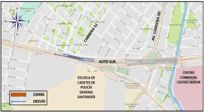 Hay cierre de un carril en la avenida calle 72 entre carreras 97 y 96A 