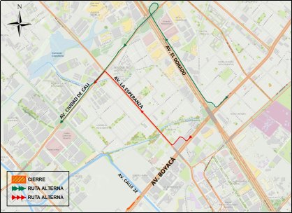 Cierre de dos carriles av Boyacá entre av calle 22 y 21 Bogotá