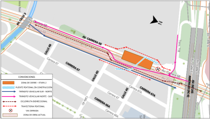 Cierre de calzada en la avenida carrera 68 con calle 4G en Bogotá 