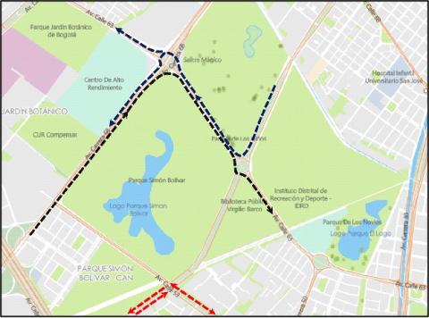 Cierres y desvíos carrera atlética Compensar 2026 Bogotá