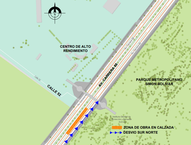  Movilidad cierre avenida carrera 68 entre calles 49A y 52 en Bogotá