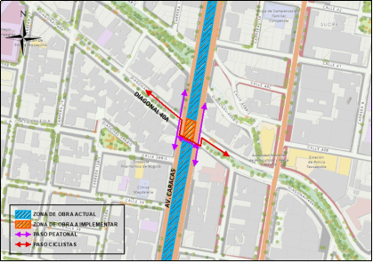Obras Metro Bogotá cierre total diagonal 40A con avenida Caracas
