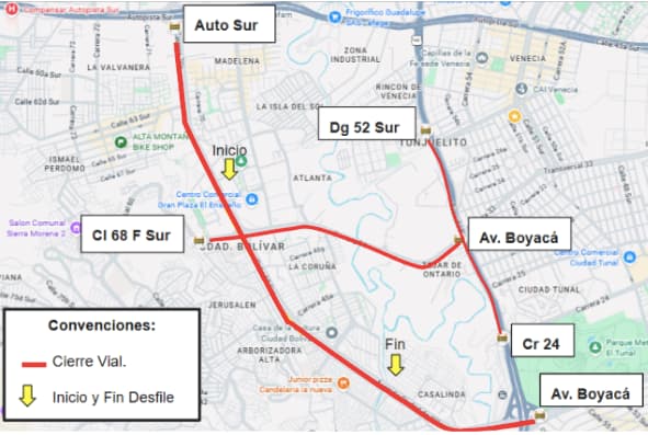 Movilidad Bogotá conoce cierres y desvíos por desfile del 20 de Julio de 2026