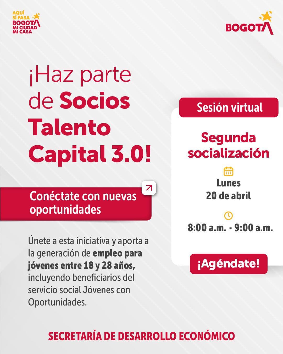Socios Talento Capital Agencia Distrital Empleo Bogotá 20 abril 2026