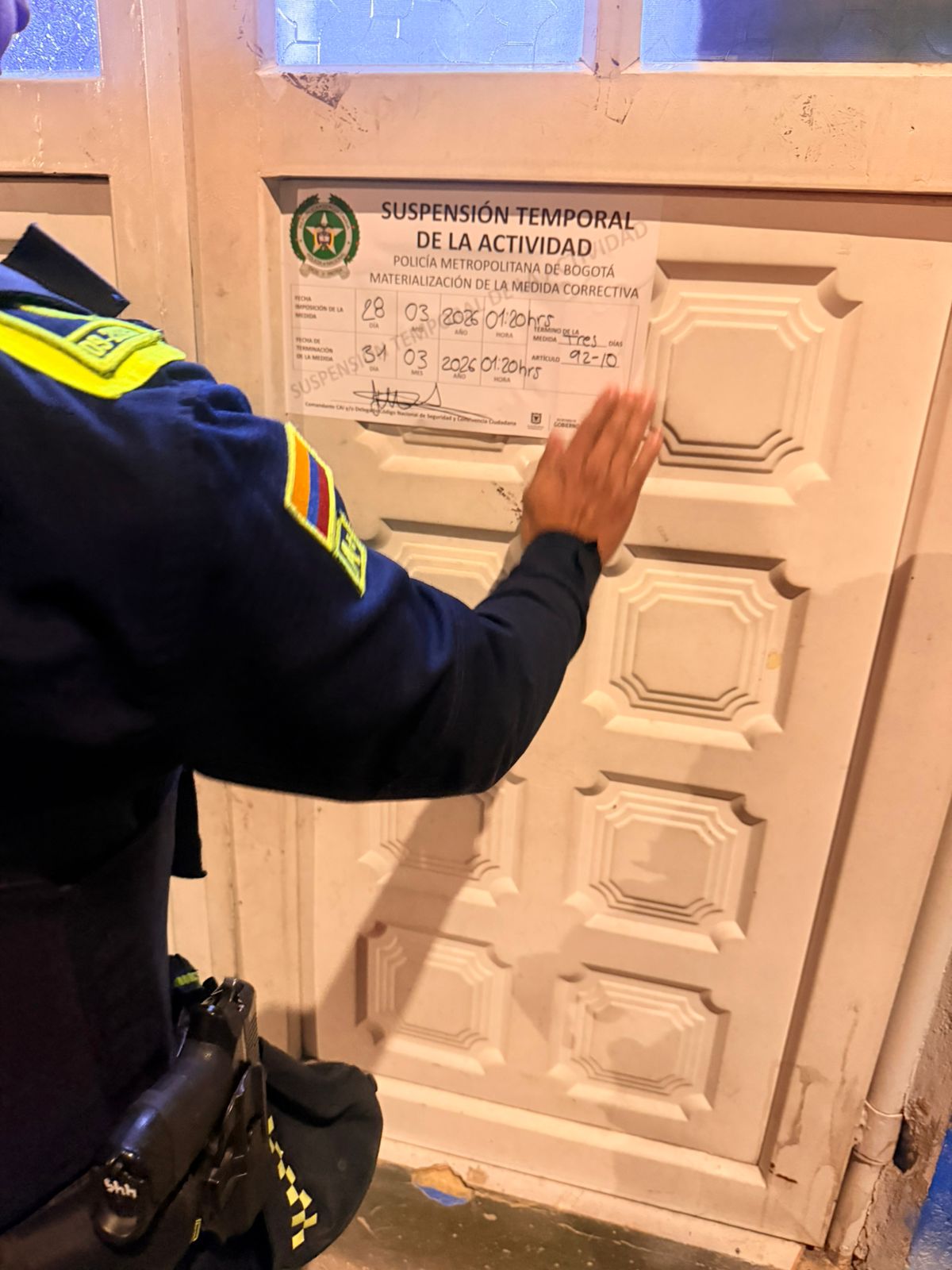 Suspendidos locales Ciudad Bolívar Bogotá consumo alcohol vía pública