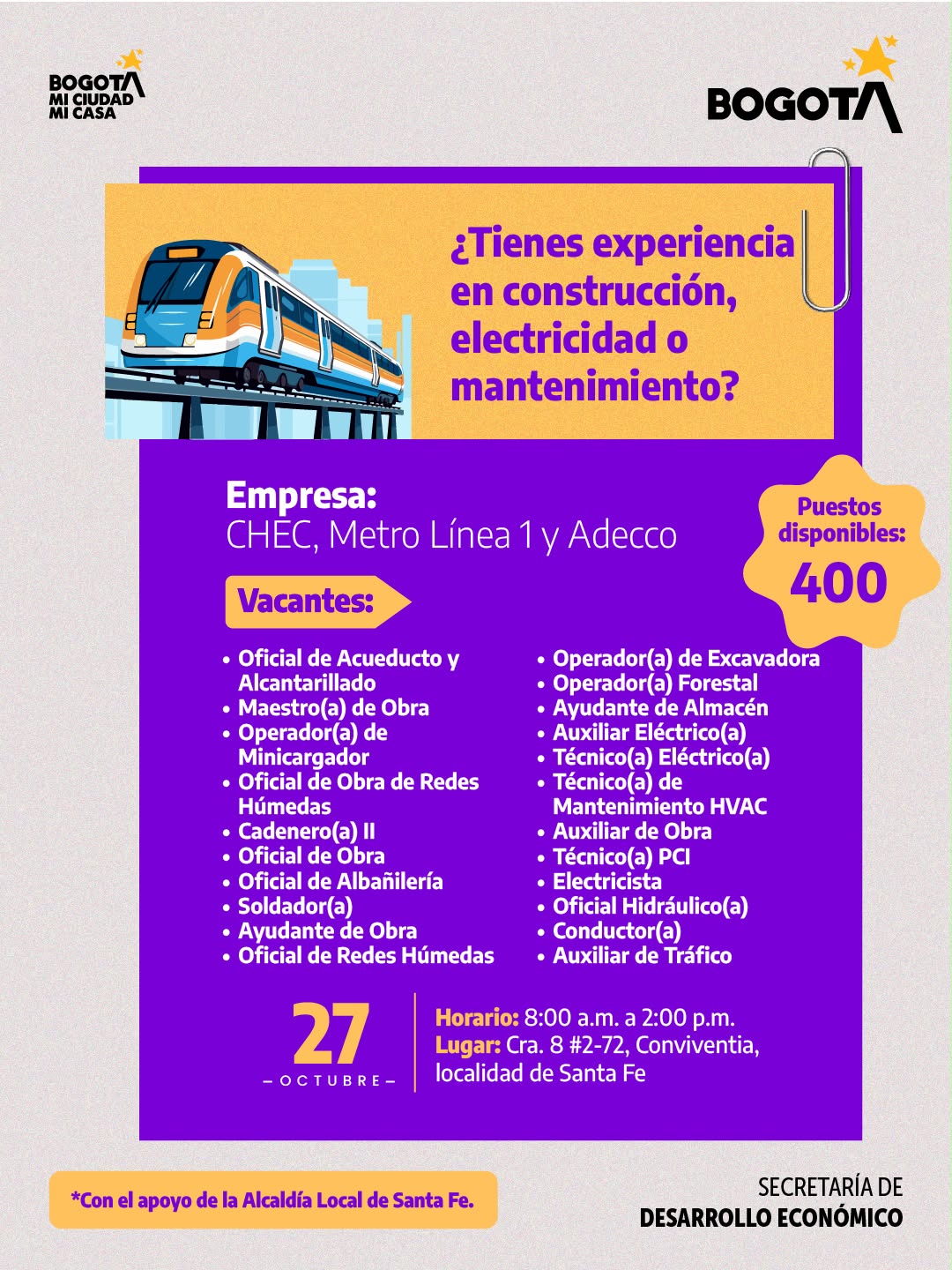 Pieza gráfica con la información de la convocatoria.