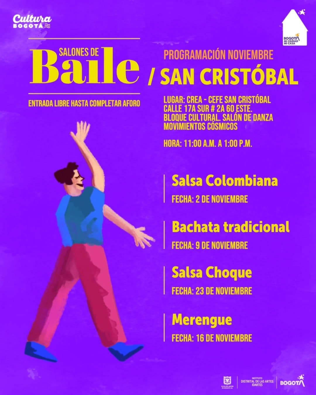 Talleres de baile gratis Engativá 