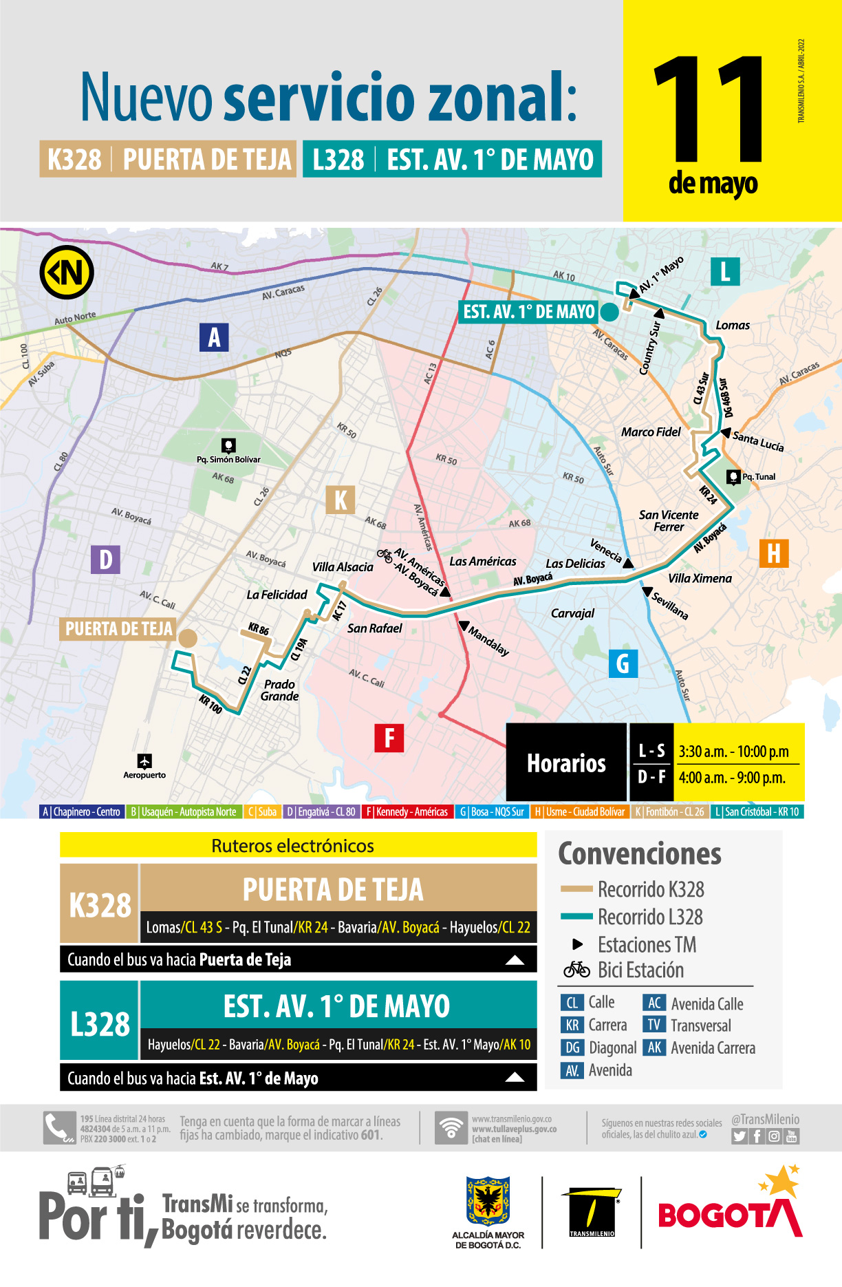 Nuevas rutas Sitp: horario y recorrido de nuevos servicios en Bogotá 