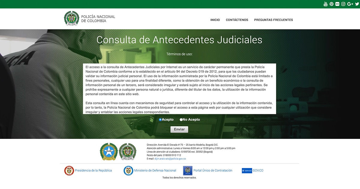 Antecedentes judiciales 