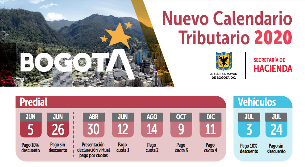 Plazos para pagar impuestos Predial y Vehículos en 2020 Bogota.gov.co