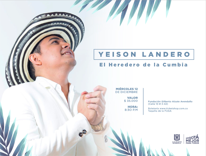 El cantante Yeison Landero posando con las manos cogidas