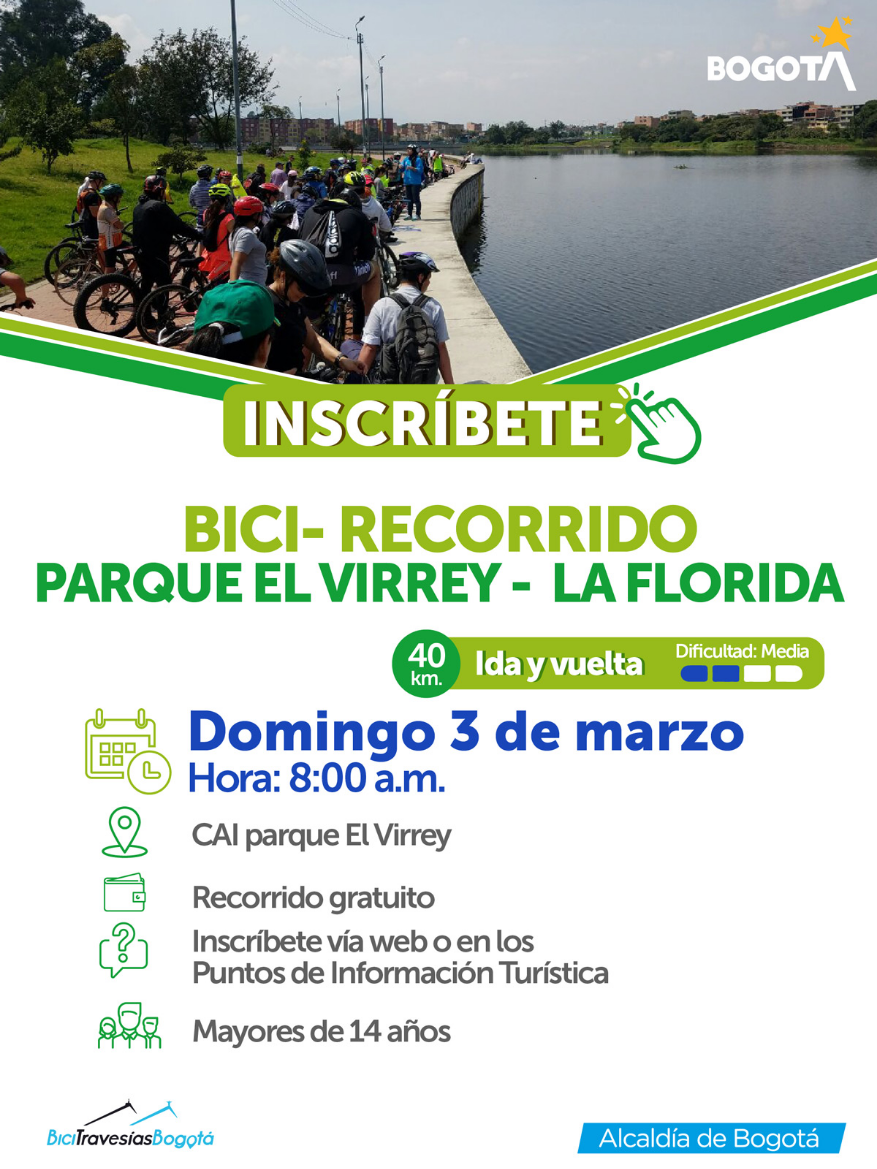 El poster del BiciRecorrido por el Parque El Virrey