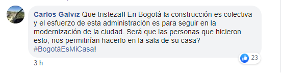 Texto de una usuaria de Facebook que habla sobre el rechazo a los buses dañados