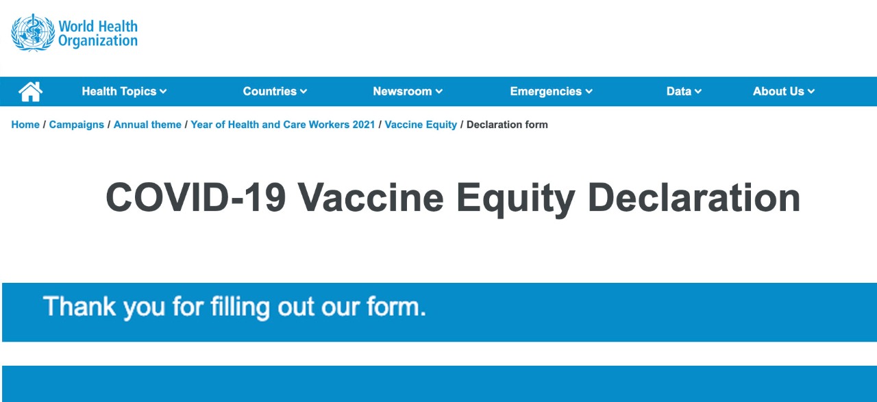 Declaración de Equidad Vacunal Firmada 