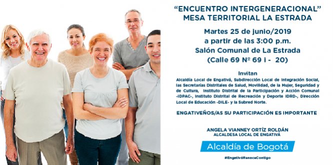 La Alcaldía Local de Engativá invita al encuentro intergeneracional el próximo martes 25 de junio 