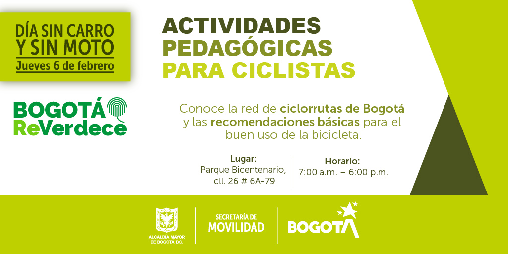 Actividades en el día sin carro en Bogotá 2020