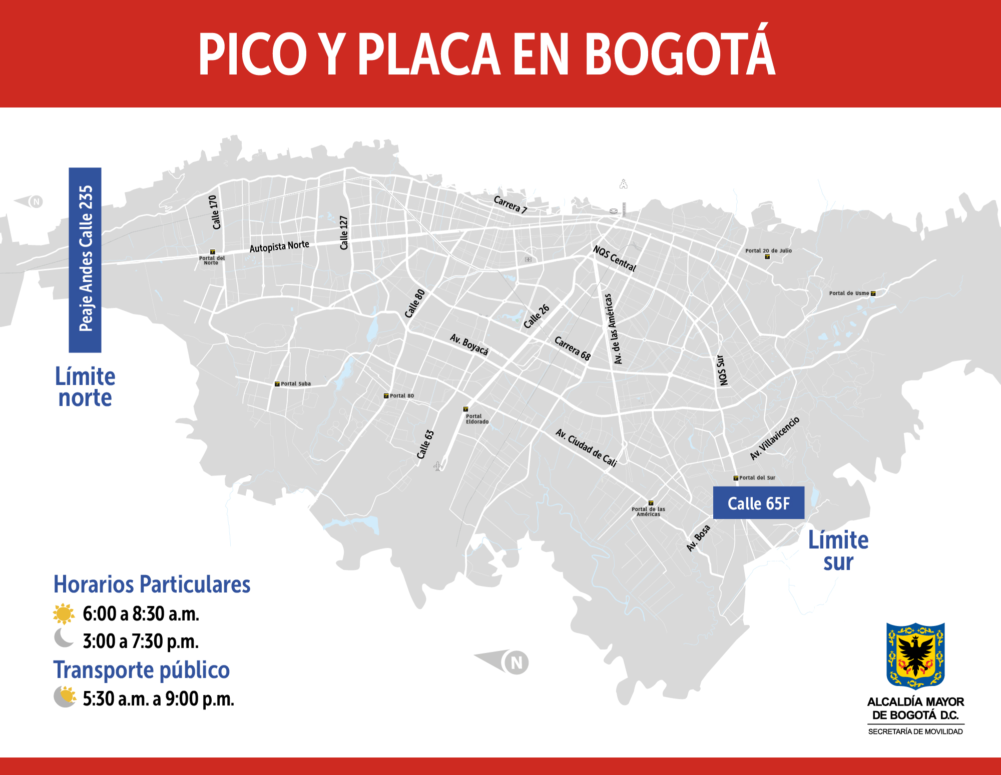 Pico y placa en Bogotá para el jueves 13 de febrero
