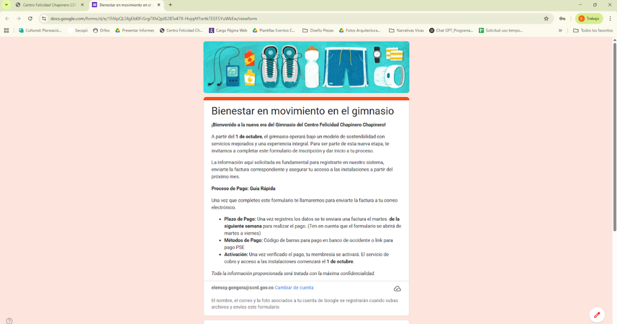 Servicio de gimnasio CEFE CHapinero