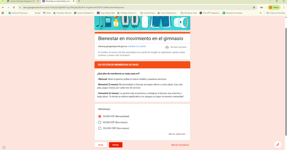 Servicio de gimnasio CEFE CHapinero