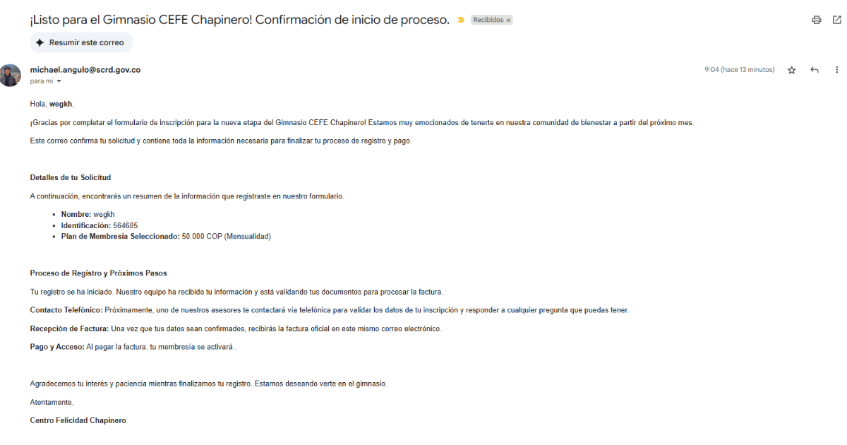 Servicio de gimnasio CEFE CHapinero