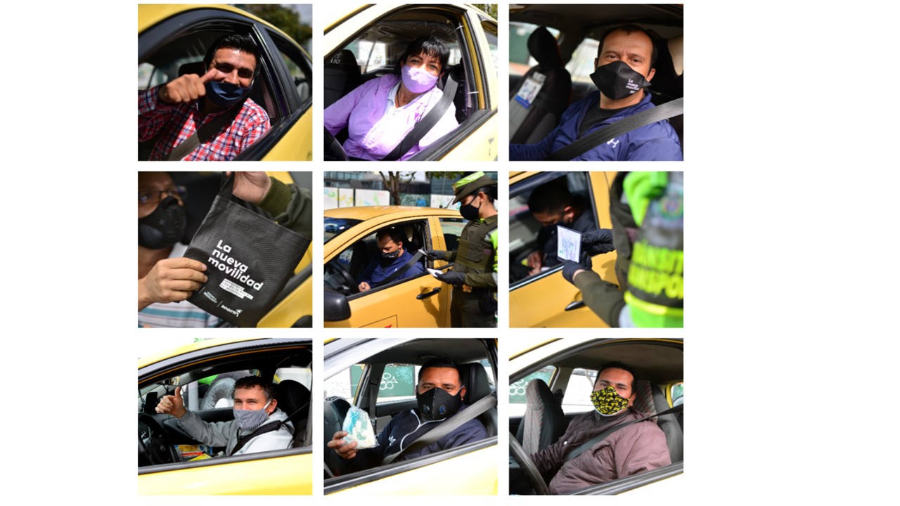 Conductores de taxi en Bogotá. FOTO: Secretaría de Movilidad 