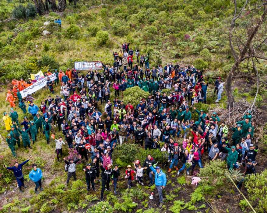 #YoYaPlanté la campaña del Jardín Botánico que convocó los moteros de Full Gas para plantar en los cerros orientales - Foto: Jardín Botánico de Bogotá.