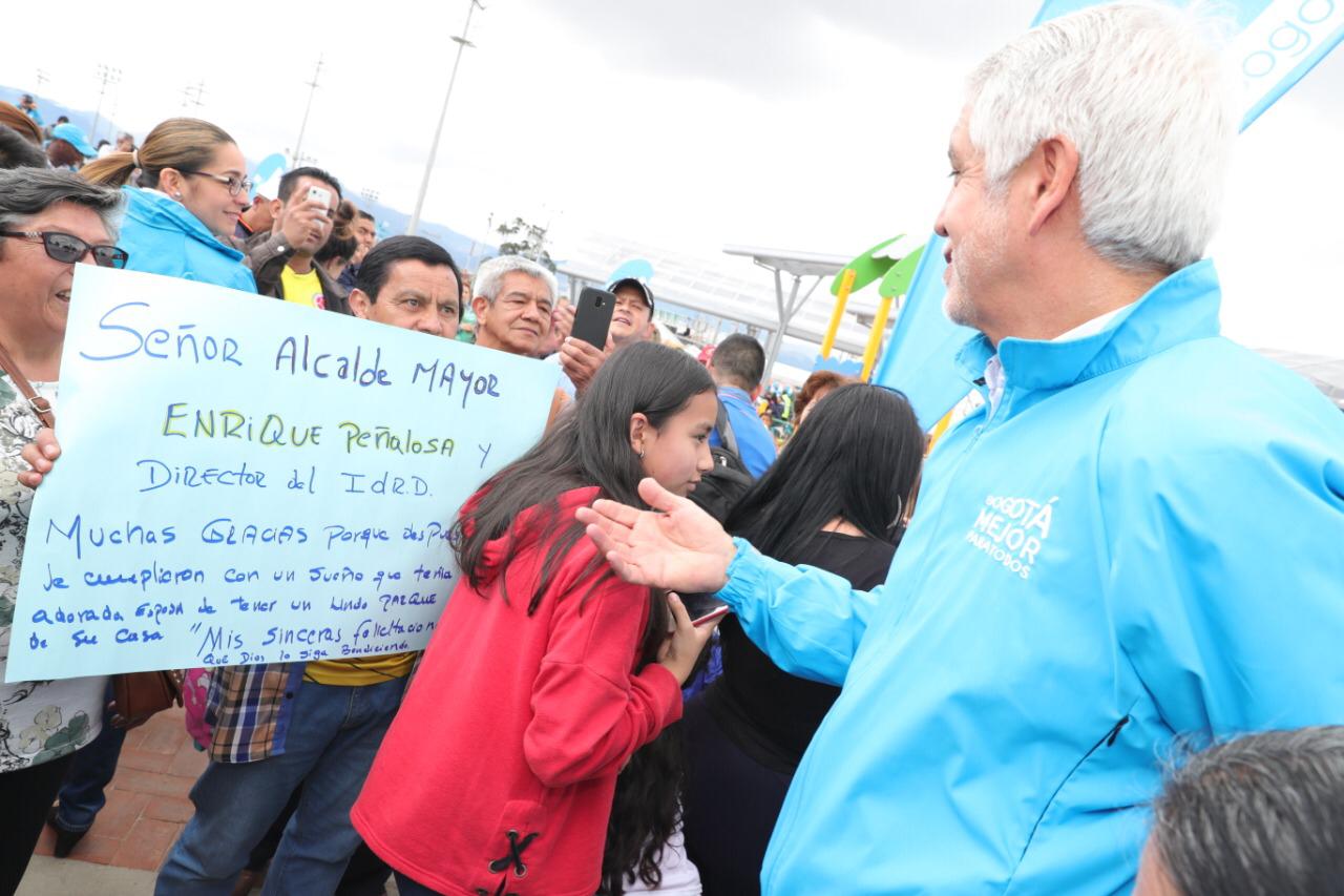 Alcalde Peñalosa entregando el parque Gilma Jiménez